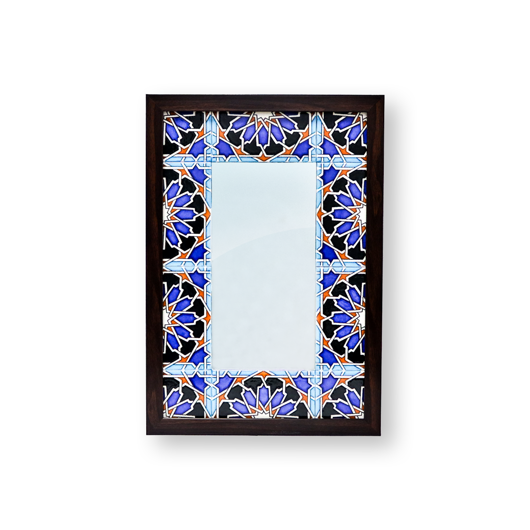 Handmade Ceramic Tile-Framed Wall Mounted Mirror