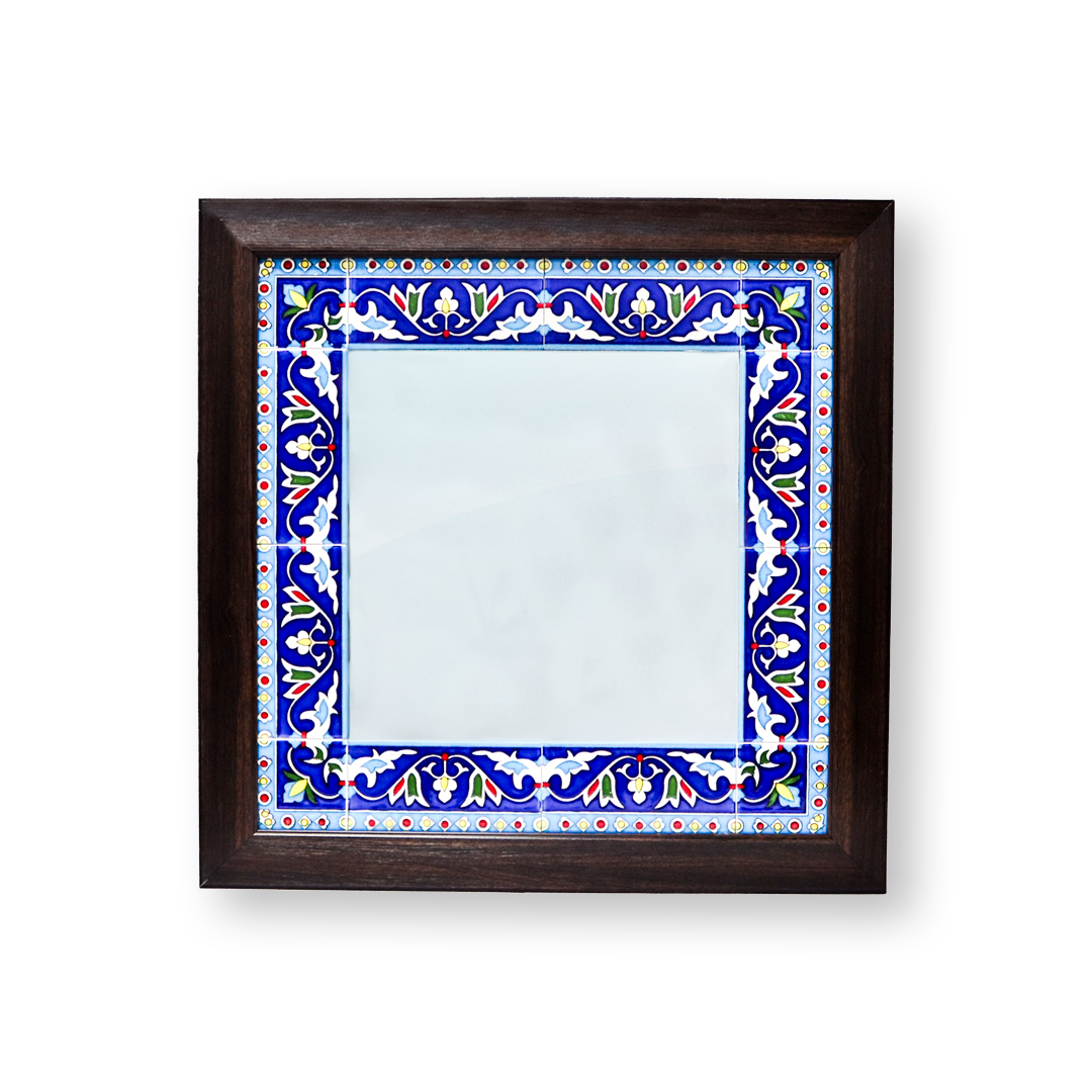 Handmade Ceramic Tile-Framed Wall Mounted Mirror