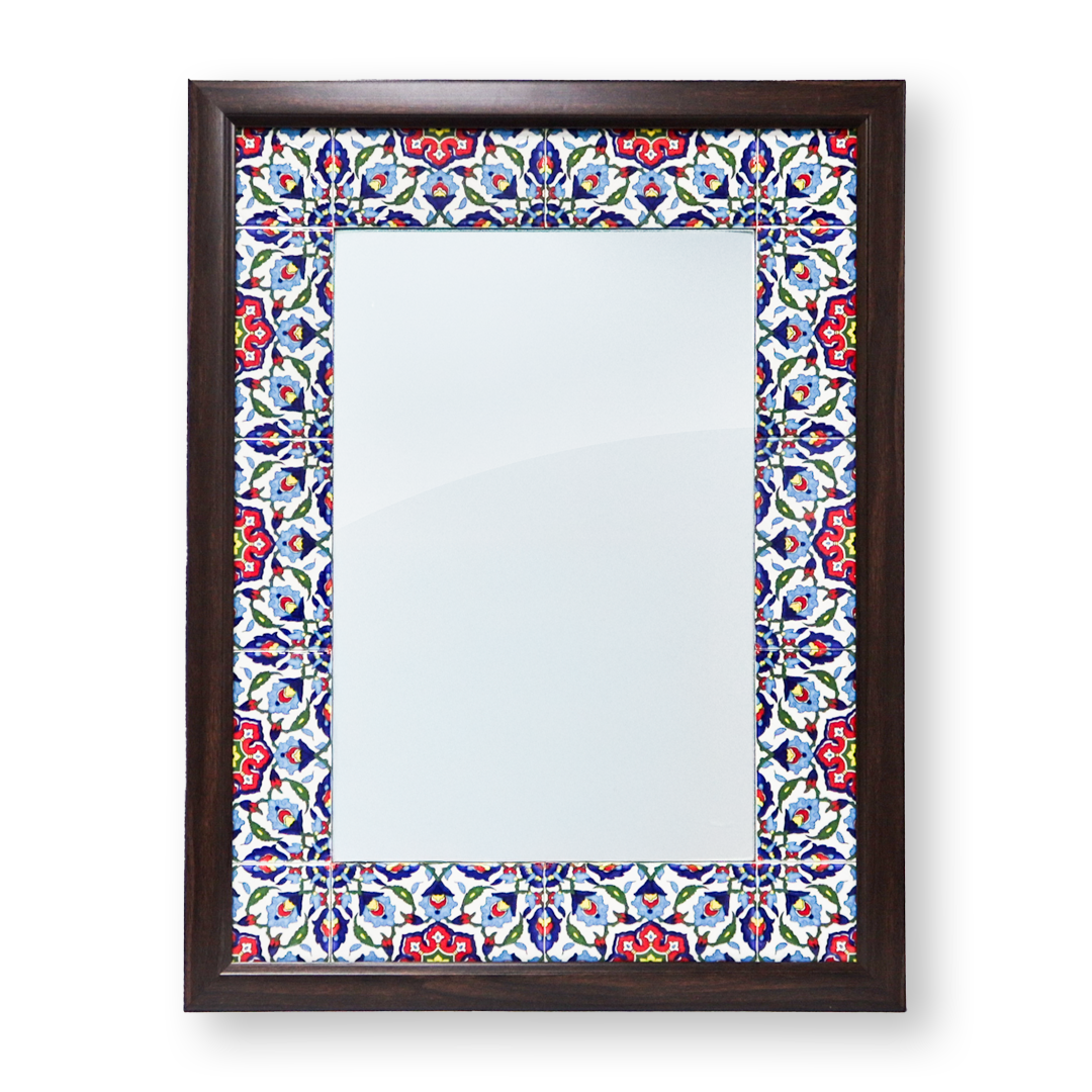 Handmade Ceramic Tile-Framed Wall Mounted Mirror