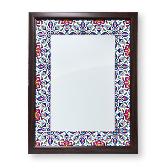 Handmade Ceramic Tile-Framed Wall Mounted Mirror