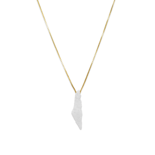 Opal Palestine Map Necklace - White Plain